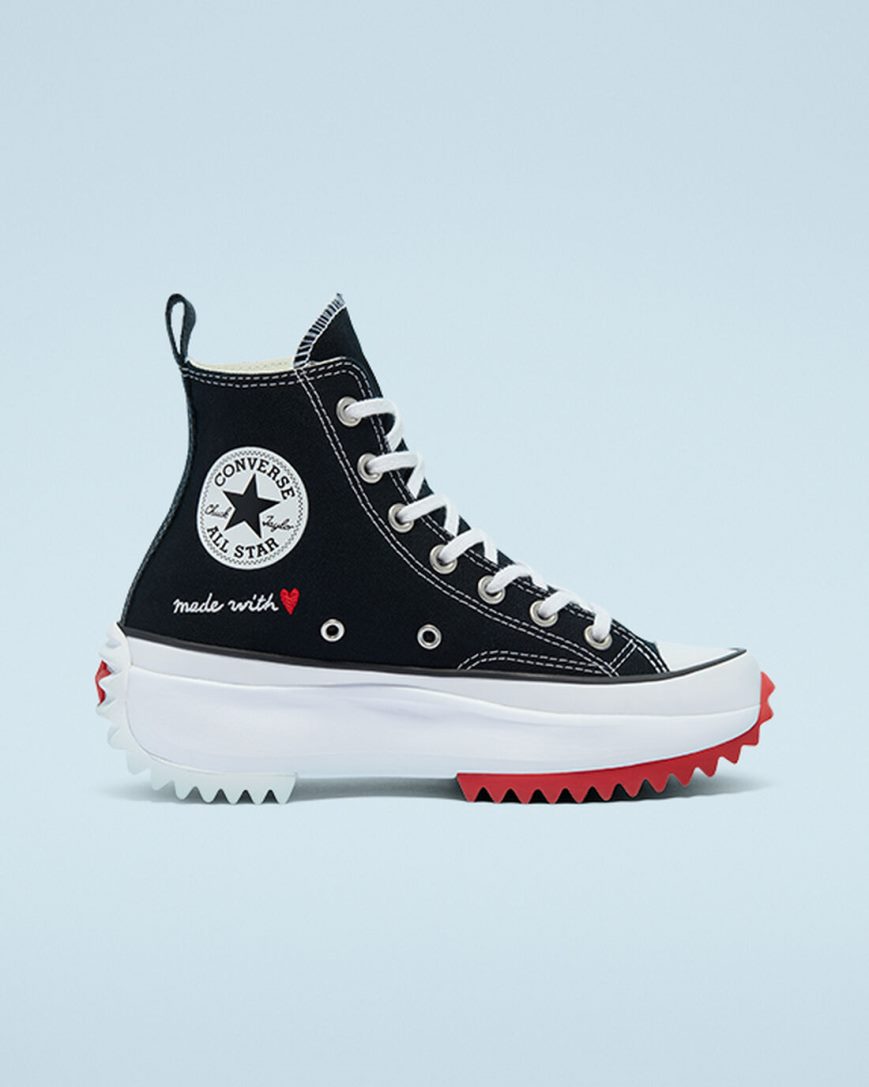 Zapatos Plataforma Converse Run Star Hike Made With Love Altas Mujer Negras Blancas Rojas | PE L84502